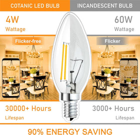 Cotanic dimmable bulb offers smooth brightness control from 10% to 100%.