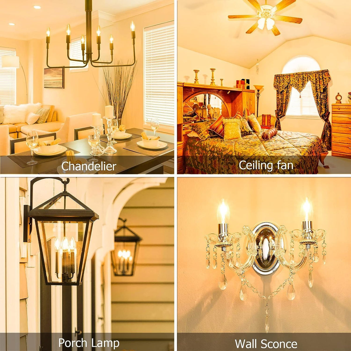 Cotanic 12-pack candle bulbs for easy lighting upgrades.