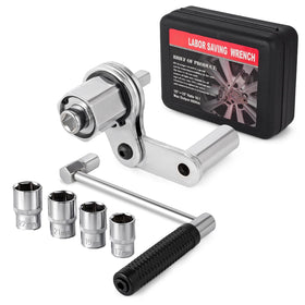 Cotouxker torque multiplier with 1:16 gear ratio reduces lug nut effort.