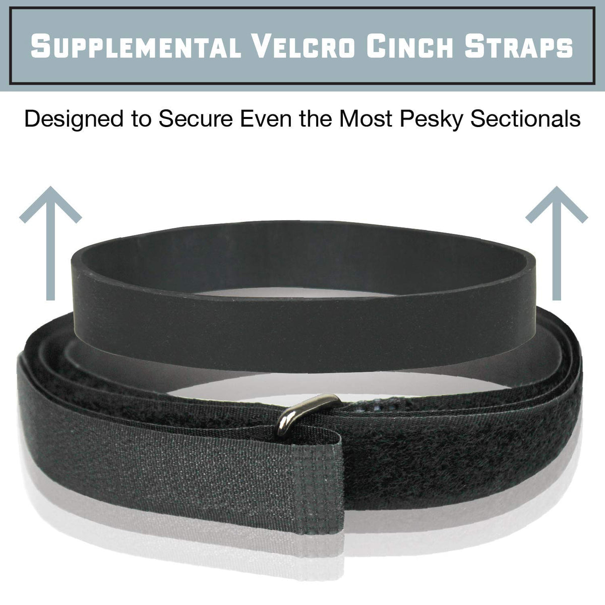 Couch Clamp Pro hook and loop straps reinforce stability and prevent slipping.