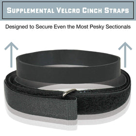 Couch Clamp Pro hook and loop straps reinforce stability and prevent slipping.