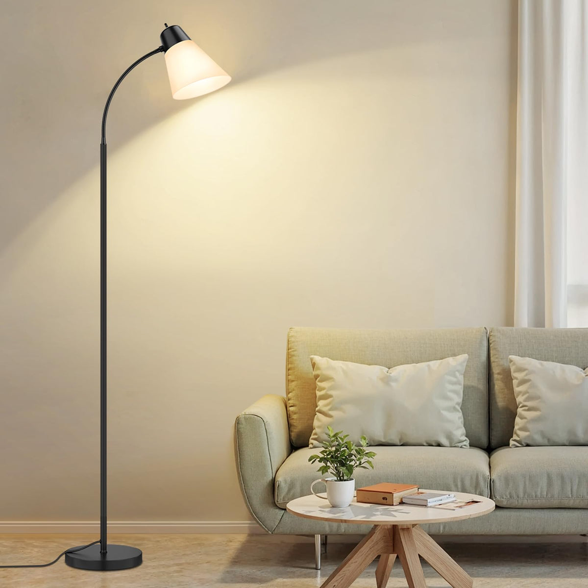 Coucrek floor lamp ideal for dorms, living rooms, and bedrooms.