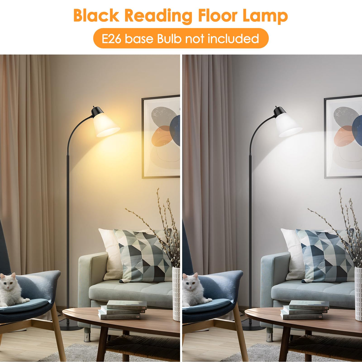 Coucrek gooseneck adjustable lamp provides focused light for reading.