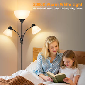 Coucrek floor lamp with left reading light for focused tasks.