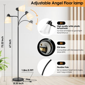 Coucrek floor lamp with rotary switch for easy on/off control.