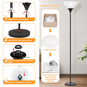 Coucrek floor lamp features a weighted base for stable placement in any room.