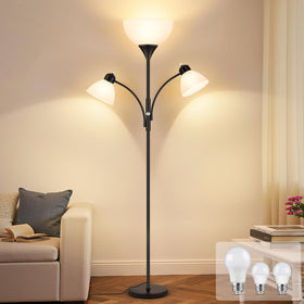 Coucrek torchiere floor lamp stands 72 inches tall for expansive living room lighting.