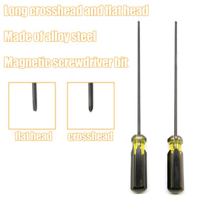 Coufce long screwdriver set flathead reaching tight spaces during repair tasks