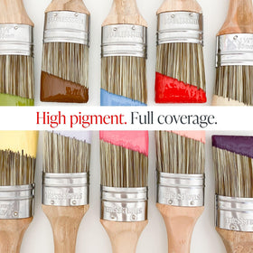 Country Chic low odor formula supports comfortable indoor painting sessions.