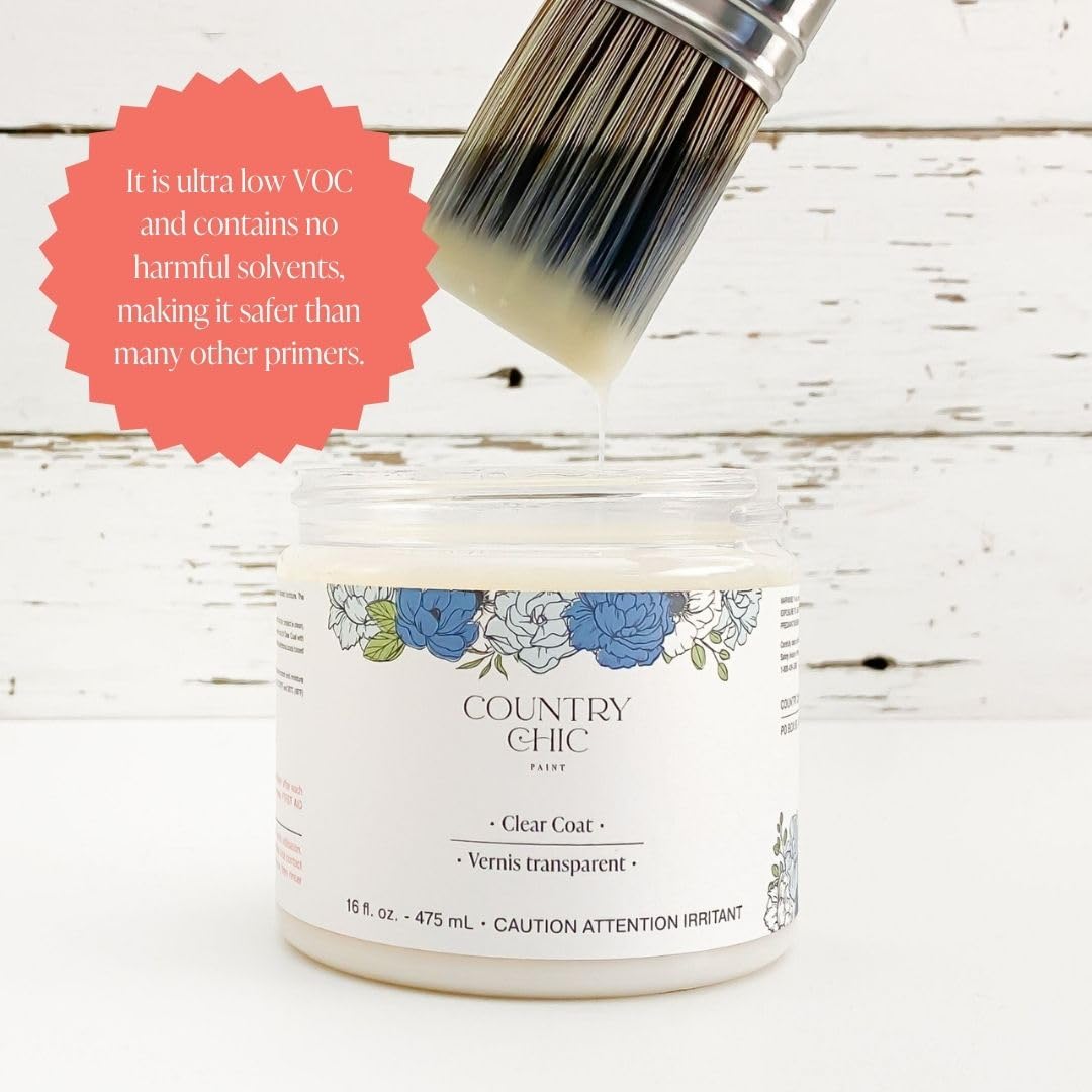 Country Chic Clear Coat low VOC formula maintains a fresh work area