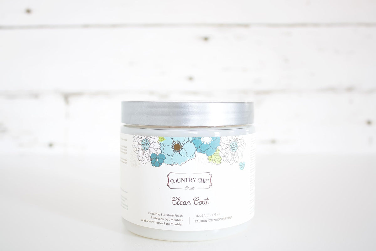Country Chic Clear Coat pour shows smooth flow for even protection on wood