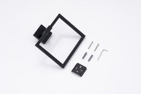 COUOBO matte black large towel rack mounted on wall