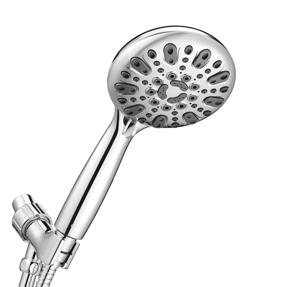 Couradric handheld shower head with 6 spray settings for versatile cleansing.