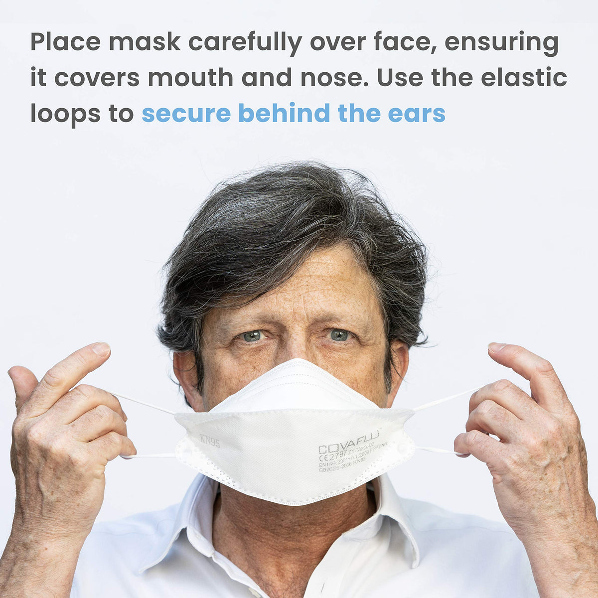 Covaflu KN95 mask individually wrapped for hygiene on the go