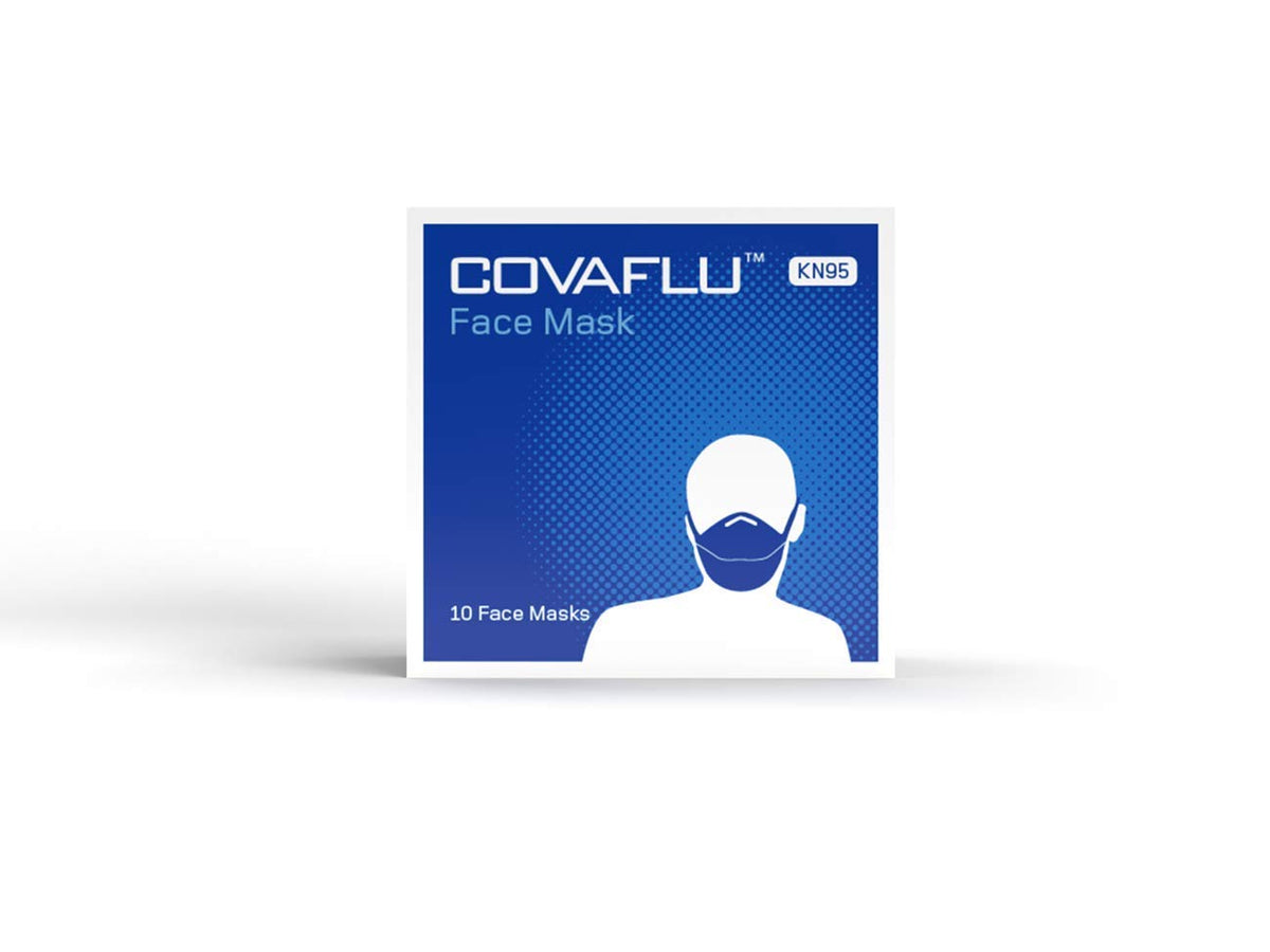 Covaflu KN95 masks are individually wrapped for convenient travel.