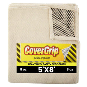 CoverGrip 8oz safety drop cloth in 5x8 size protecting floors during painting projects