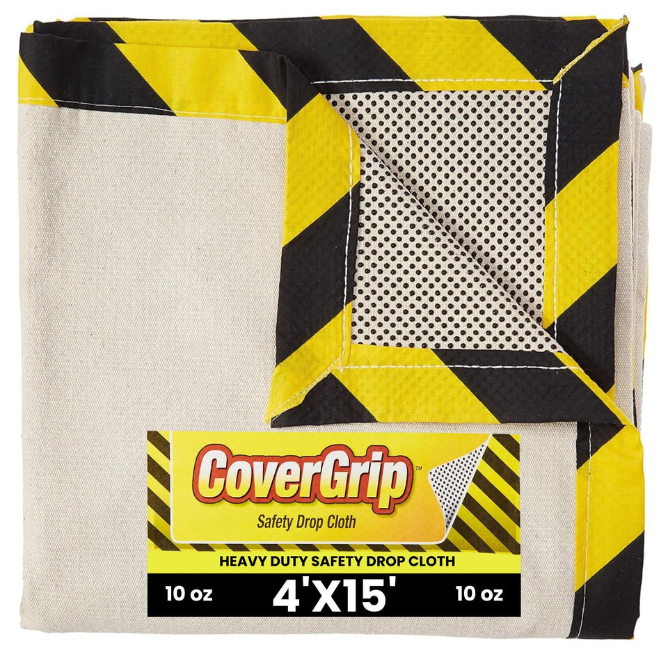 CoverGrip heavy-duty safety drop cloth with slip-resistant dots protecting surfaces