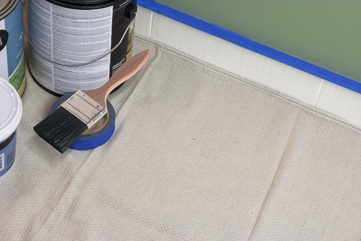 CoverGrip machine-washable drop cloth with durable dots
