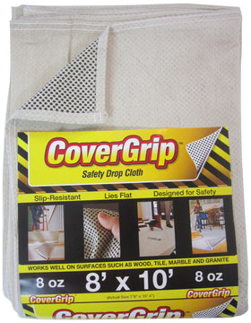 CoverGrip Safety Drop Cloth with dotted back for secure grip on work surfaces