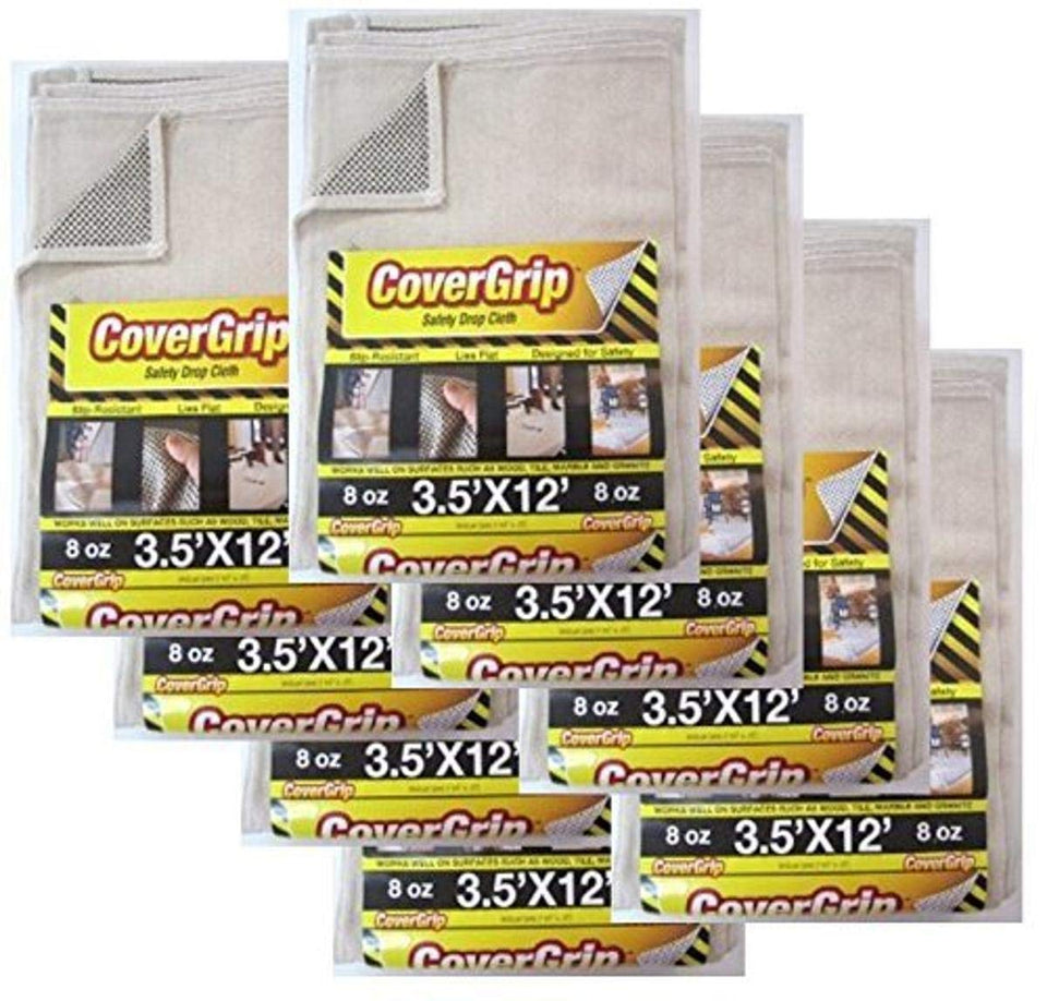 CoverGrip safety drop cloth laid flat with grip dots for stable surface protection
