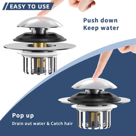 COVO universal compatibility for most lift-and-turn, toe and trip lever drains