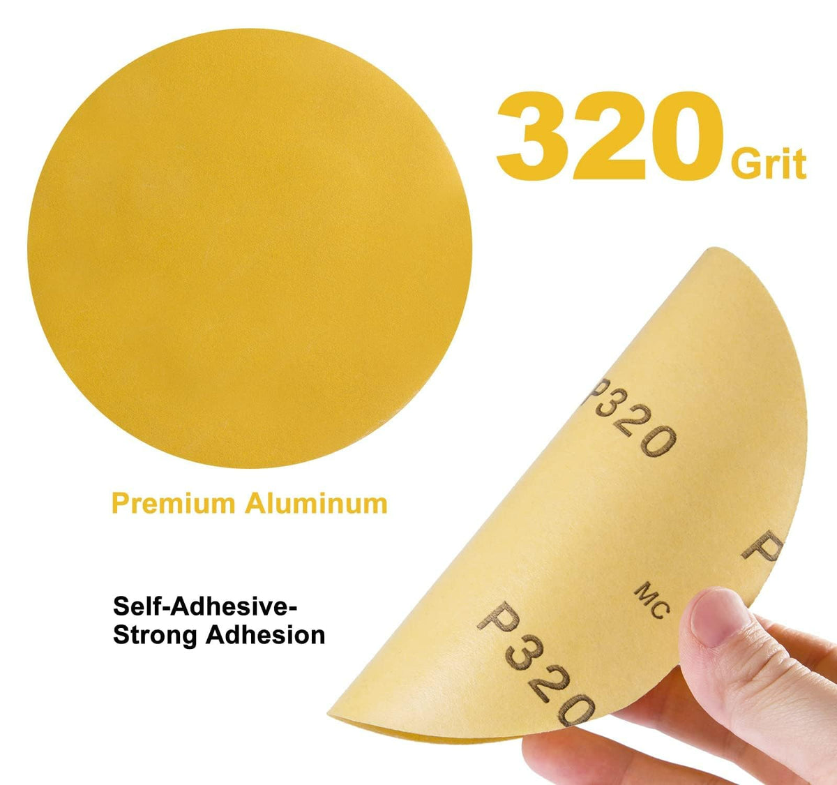 CowboyBOB adhesive-backed sanding disc attachment for quick, slip-free application.