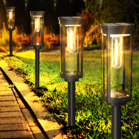 COXSENI Solar Pathway Lights 6-pack brighten walkways with energy-efficient solar power.