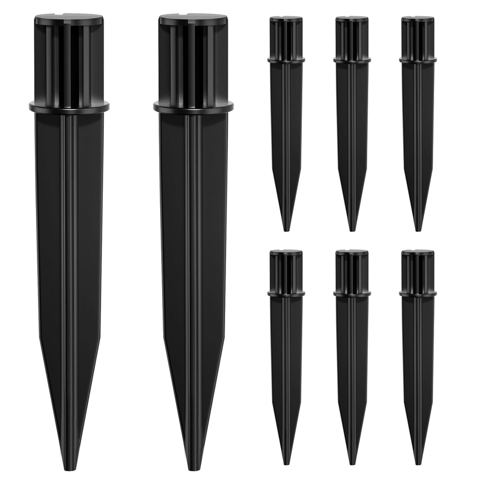 COXSENI 8-pack ground stake close-up highlighting durable ABS construction