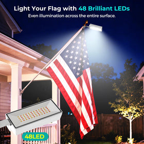 COXSENI flag light automatically turns on at dusk and off at dawn