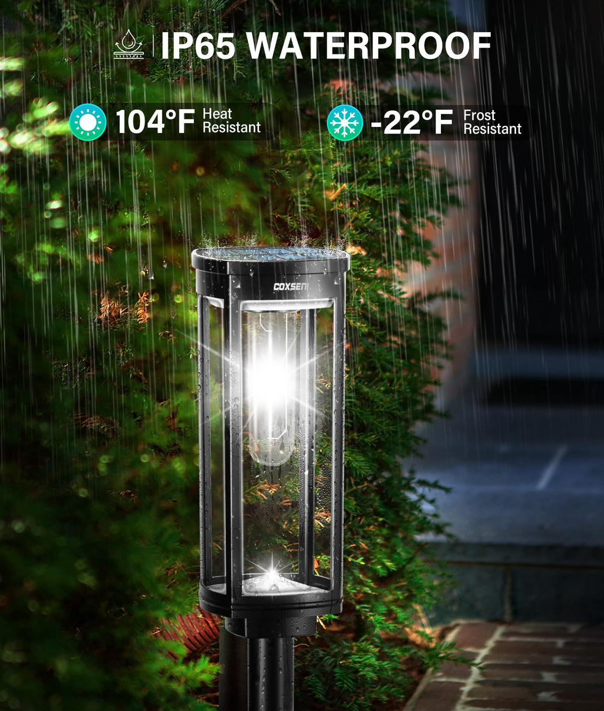 COXSENI IP65 waterproof outdoor light for all weather