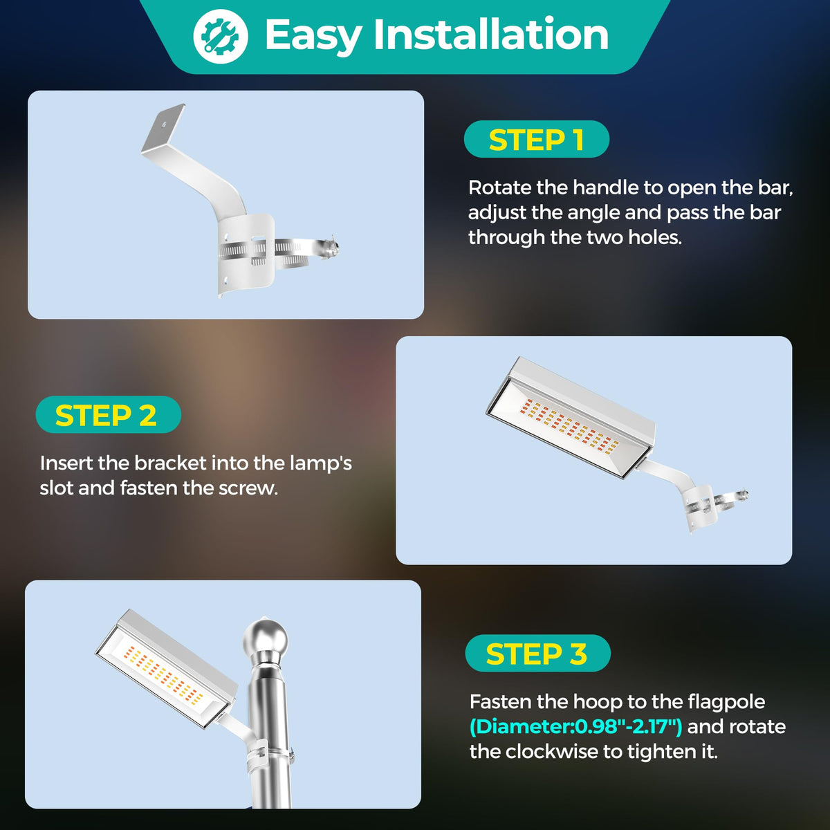 COXSENI IP65 waterproof flag light withstands outdoor weather