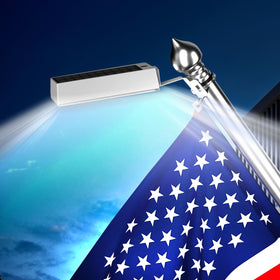 COXSENI solar flag light provides wide coverage for large flagpoles at night