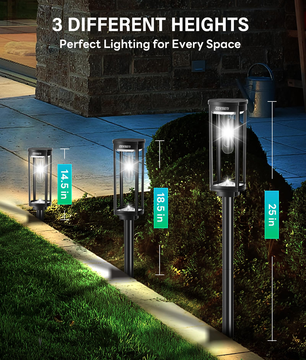 COXSENI solar path light auto on/off for convenience