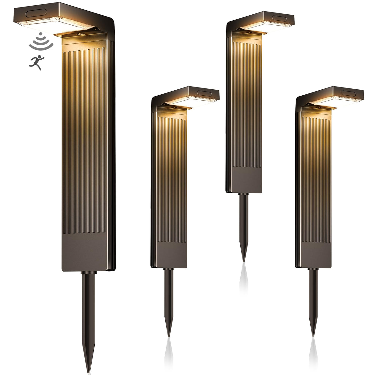 COXSENI solar pathway light front view highlights bright, even illumination for safe walkways.