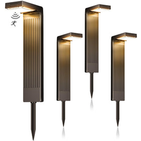 COXSENI solar pathway light front view highlights bright, even illumination for safe walkways.