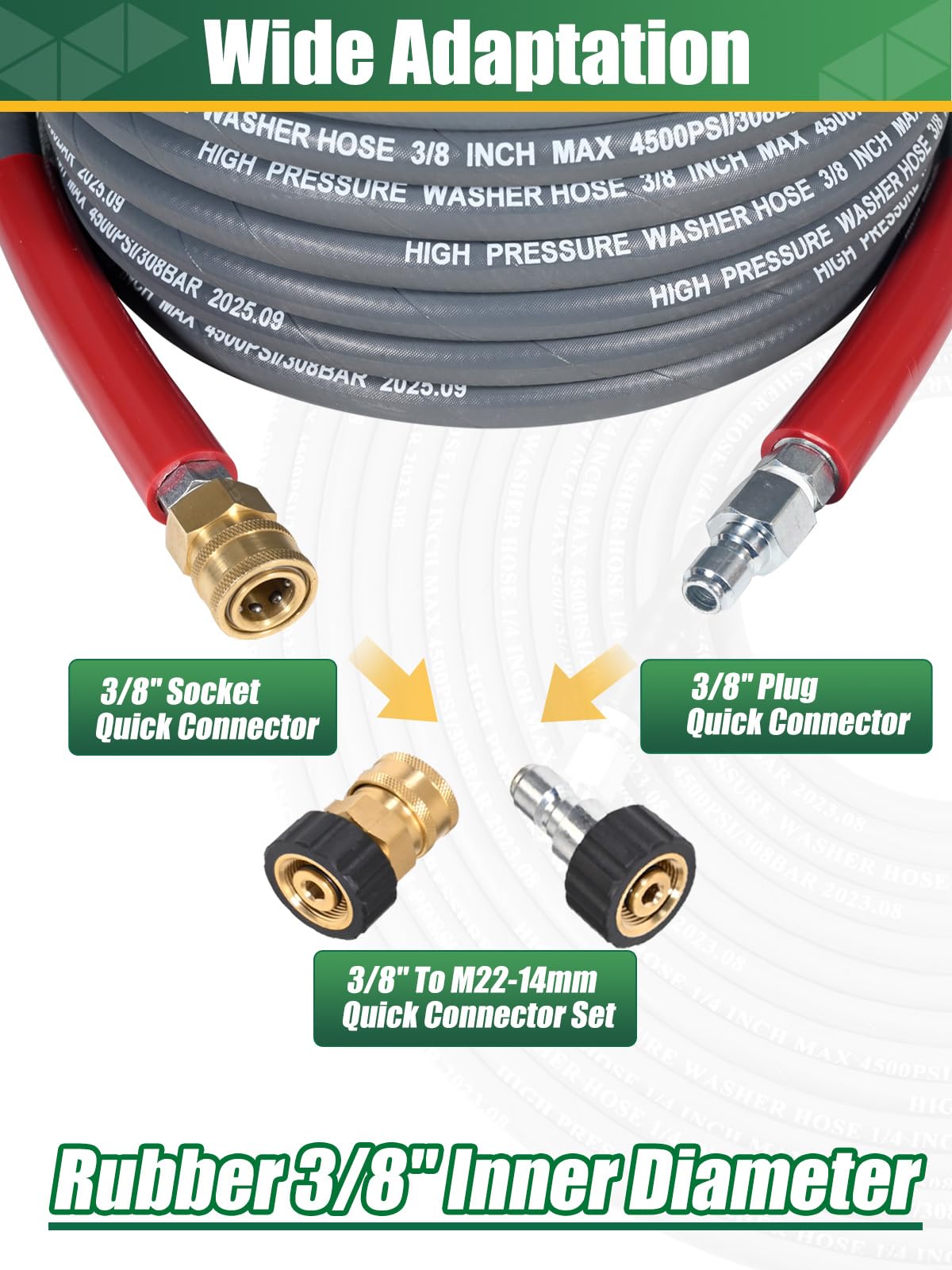 Coyardor hose compatible with major gas washers for plug-and-play use
