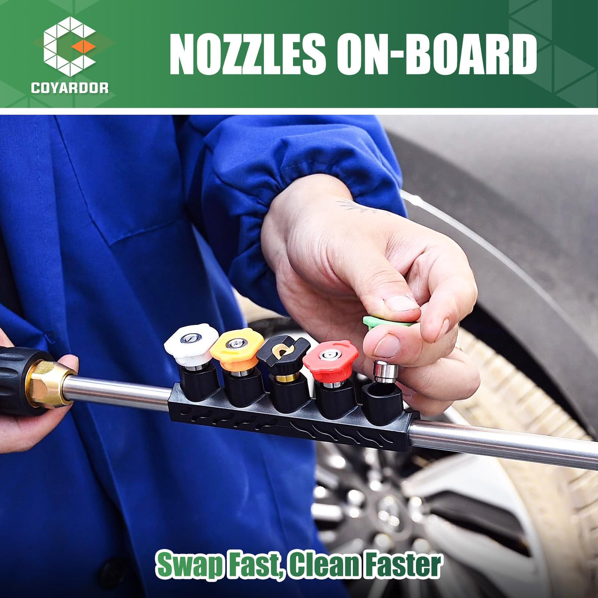 Coyardor nozzle holder keeps five tips organized and accessible.