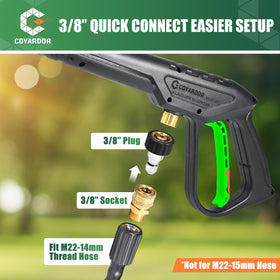 Coyardor universal 1/4 inch quick connect enables easy attachment to tools.