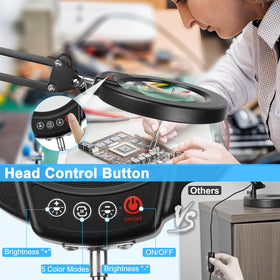 Coyeth LED 5 color modes dimmable for comfortable inspection.