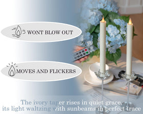 CozierGlow ivory taper with 3D moving flame for lifelike ambiance.