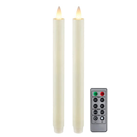 CozierGlow ivory 9-inch flameless taper candle with a realistic 3D flame.