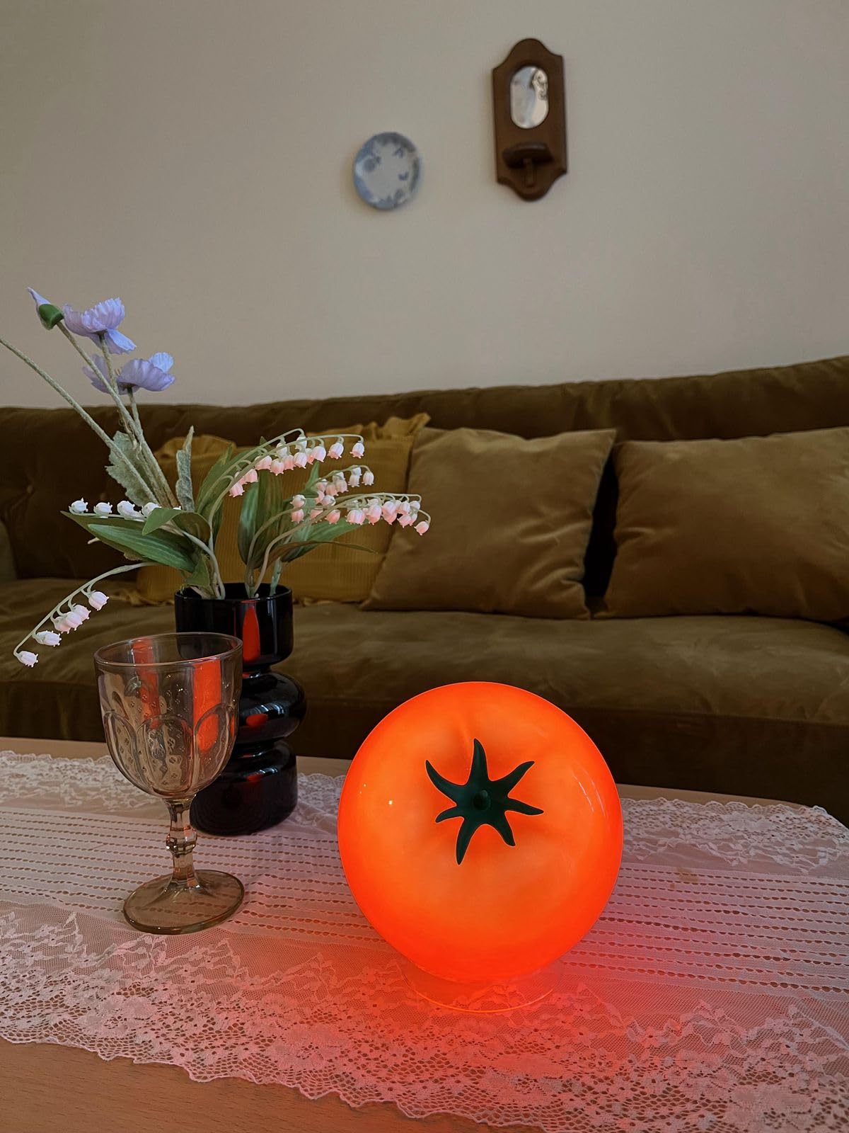 Cozifycasa kawaii tomato night light adds playful mood to shelves