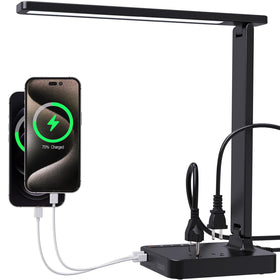 Cozoo desk lamp with USB charging panel for convenient device charging.