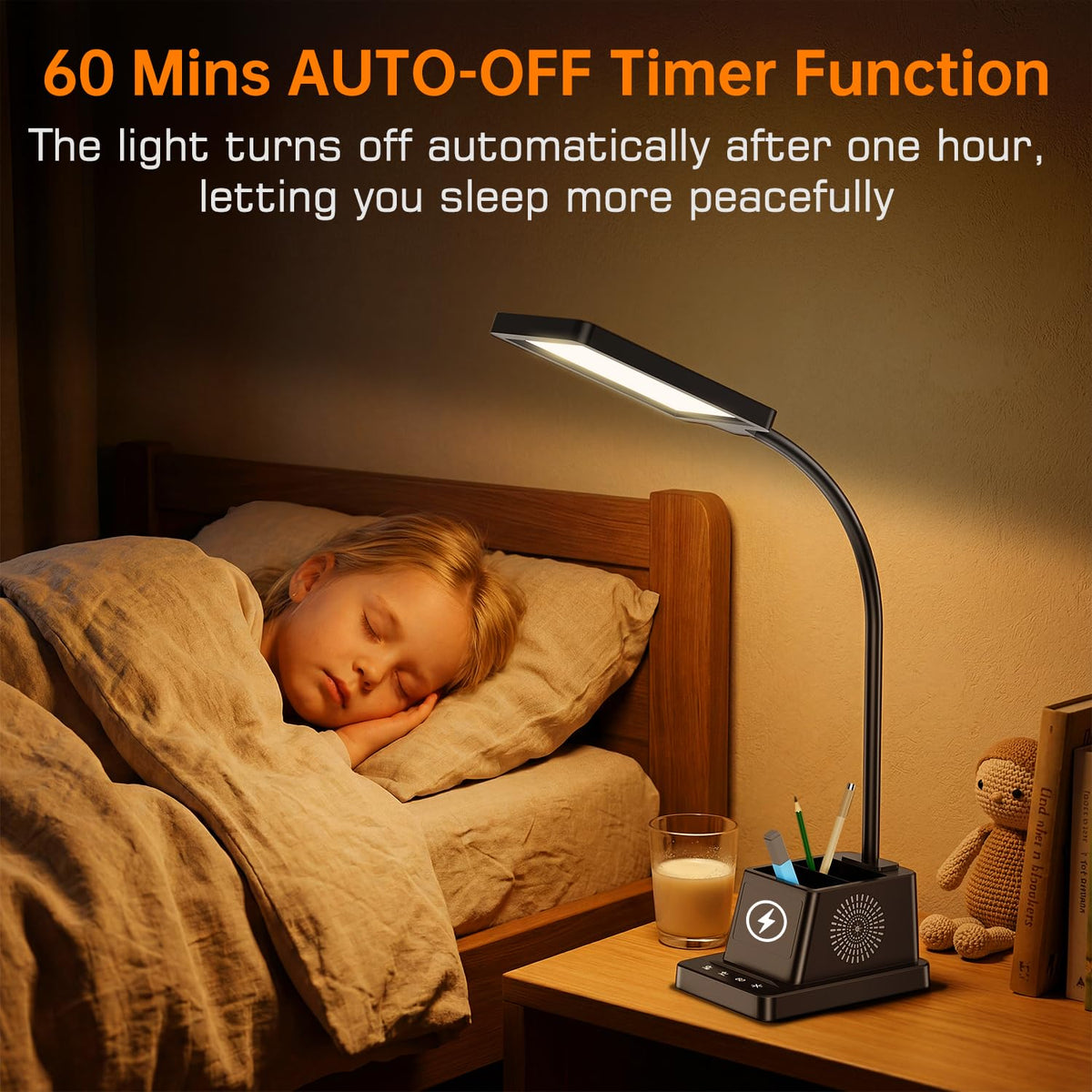 Cozoo lamp keeps stationery within reach with a built-in pen holder