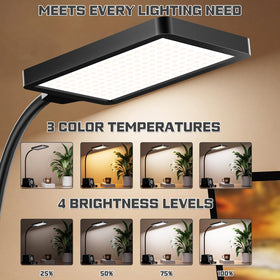 Cozoo desk lamp with wide light panel delivers even illumination across a long desk