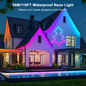 Cozylady RGB neon rope light with music-sync effects for parties.