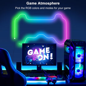 Cozylady RGB Neon rope light dimmable with remote for mood lighting.
