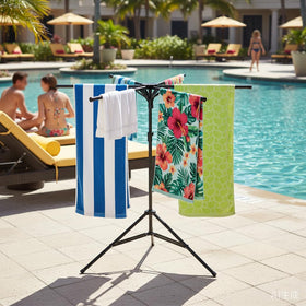 CozyNova pool towel rack outdoor overview shows versatile towel drying.