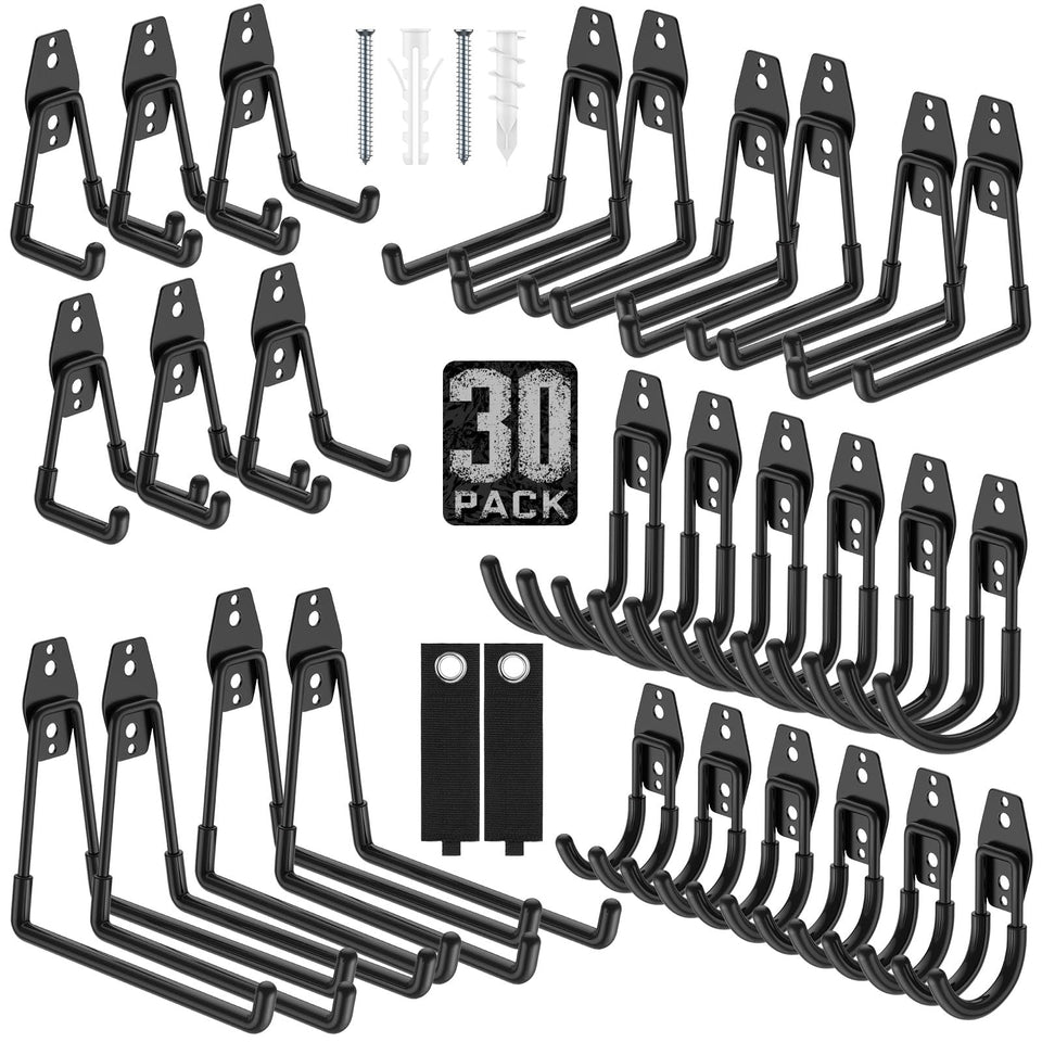 Cpais garage hooks front view with anti-slip coating for secure tool hanging.