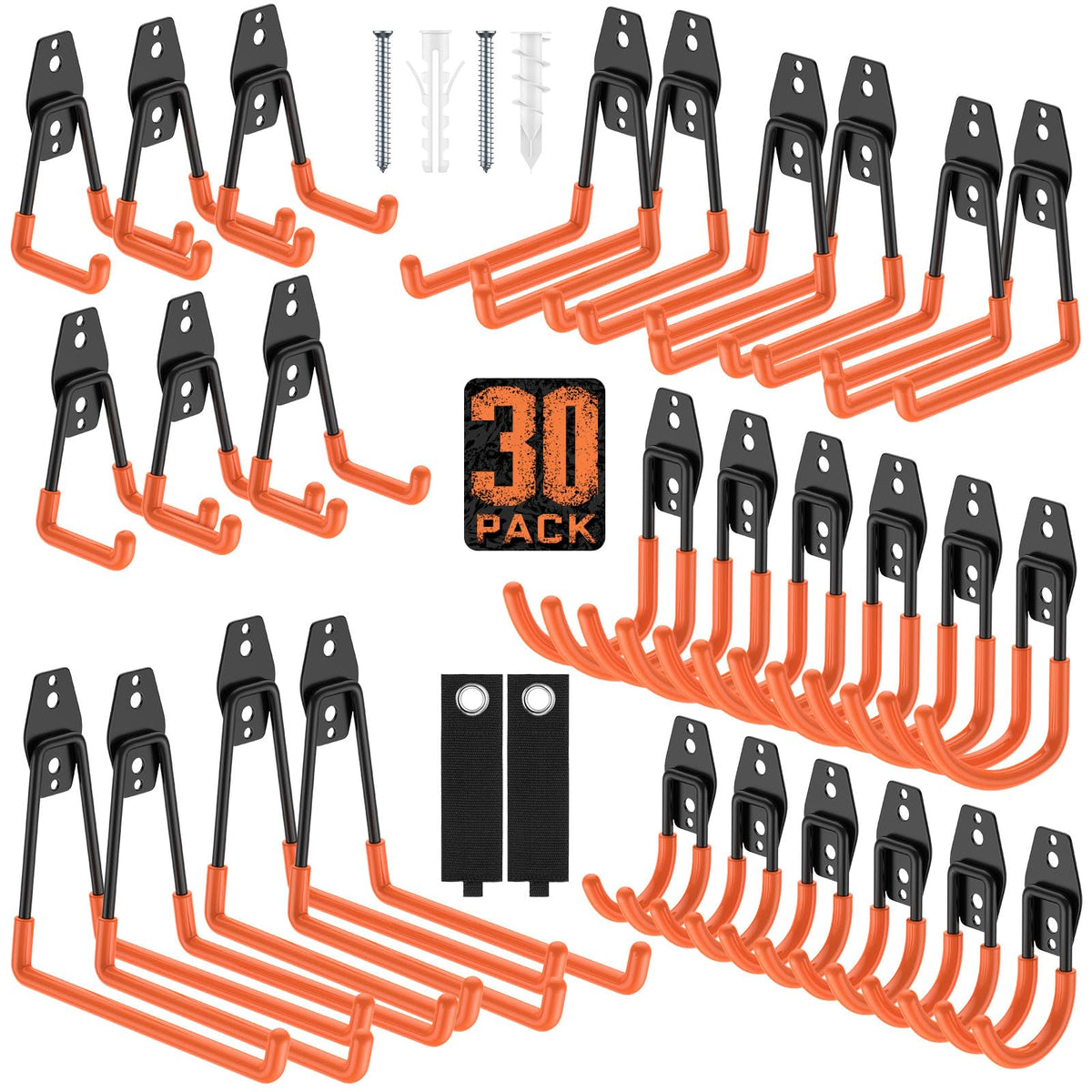 Cpais garage hooks with anti-slip coating securing tools in a busy workshop